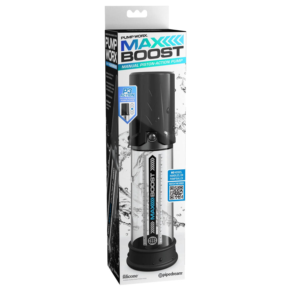 Buy Pump Worx Max Boost - Black - Black Penis Pump at NZ’s Mega Adult Toys Store. Discover premium sex toys with discreet shipping at the best price in NZ