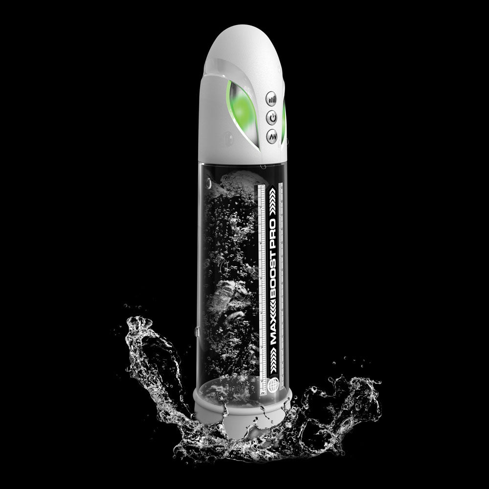 Buy Pump Worx Max Boost Pro Flow - White - White/Clear USB Rechargeable Waterproof Auto Penis Pump at NZ’s Mega Adult Toys Store. Discover premium sex toys with discreet shipping at the best price in NZ