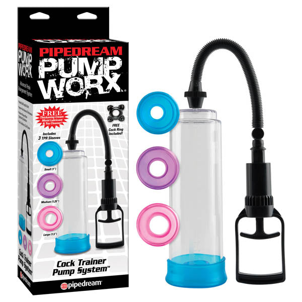 Buy Pump Worx Cock Trainer Pump System - Clear Penis Pump with 3 Sleeves at NZ’s Mega Adult Toys Store. Discover premium sex toys with discreet shipping at the best price in NZ