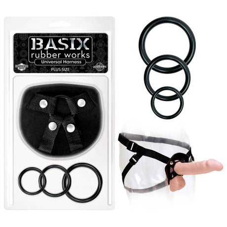 Buy Basix Rubber Works Universal Harness - Plus Size - Black Plus - Size Strap - On Harness (No Probe Included) at NZ’s Mega Adult Toys Store. Discover premium sex toys with discreet shipping at the best price in NZ