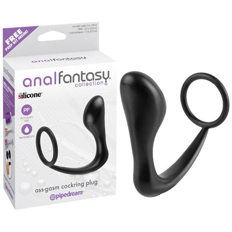 Buy Anal Fantasy Collection Ass - gasm Cock Ring Plug - Black 10 cm (4'') Prostate Massager with Cock Ring at NZ’s Mega Adult Toys Store. Discover premium sex toys with discreet shipping at the best price in NZ