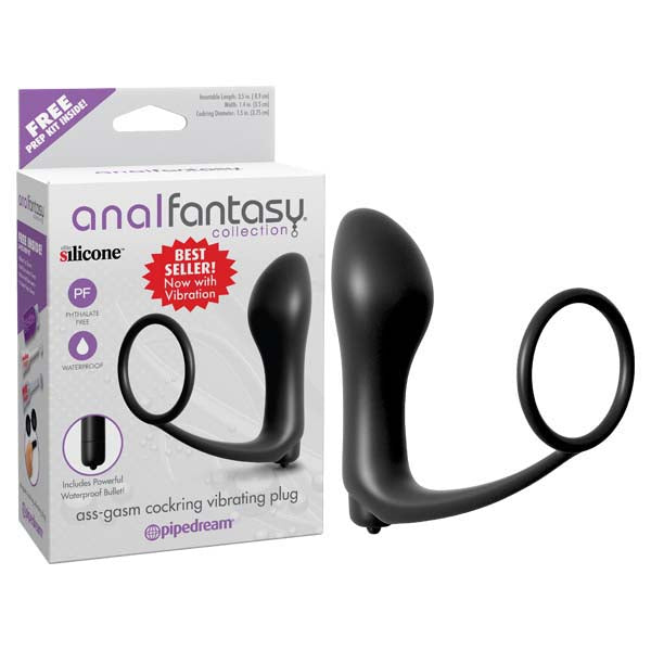 Buy Anal Fantasy Collection Ass - gasm Cockring Plug - Black Vibrating Butt Plug with Cock Ring at NZ’s Mega Adult Toys Store. Discover premium sex toys with discreet shipping at the best price in NZ