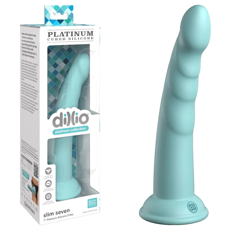 Buy Dillio Platinum Slim Seven - Teal - Teal 17.8 cm (7'') Dong at NZ’s Mega Adult Toys Store. Discover premium sex toys with discreet shipping at the best price in NZ