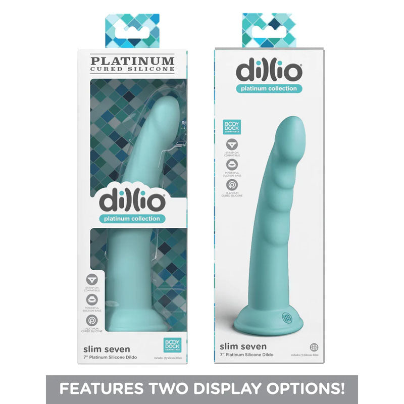 Buy Dillio Platinum Slim Seven - Teal - Teal 17.8 cm (7'') Dong at NZ’s Mega Adult Toys Store. Discover premium sex toys with discreet shipping at the best price in NZ