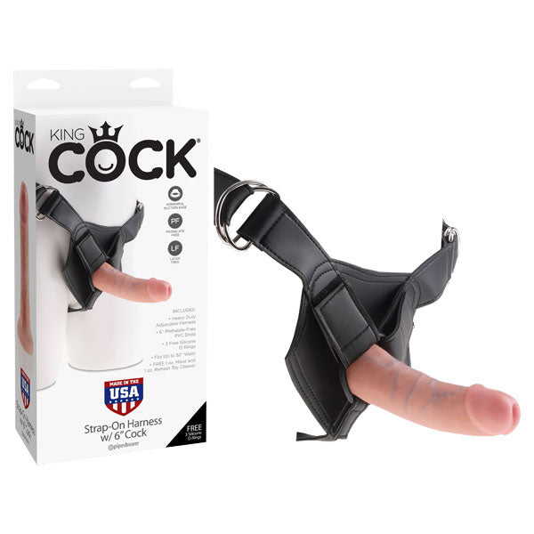 Buy King Cock Strap - On Harness With 6'' Dong - Flesh 15.2 cm (6'') Strap - On at NZ’s Mega Adult Toys Store. Discover premium sex toys with discreet shipping at the best price in NZ