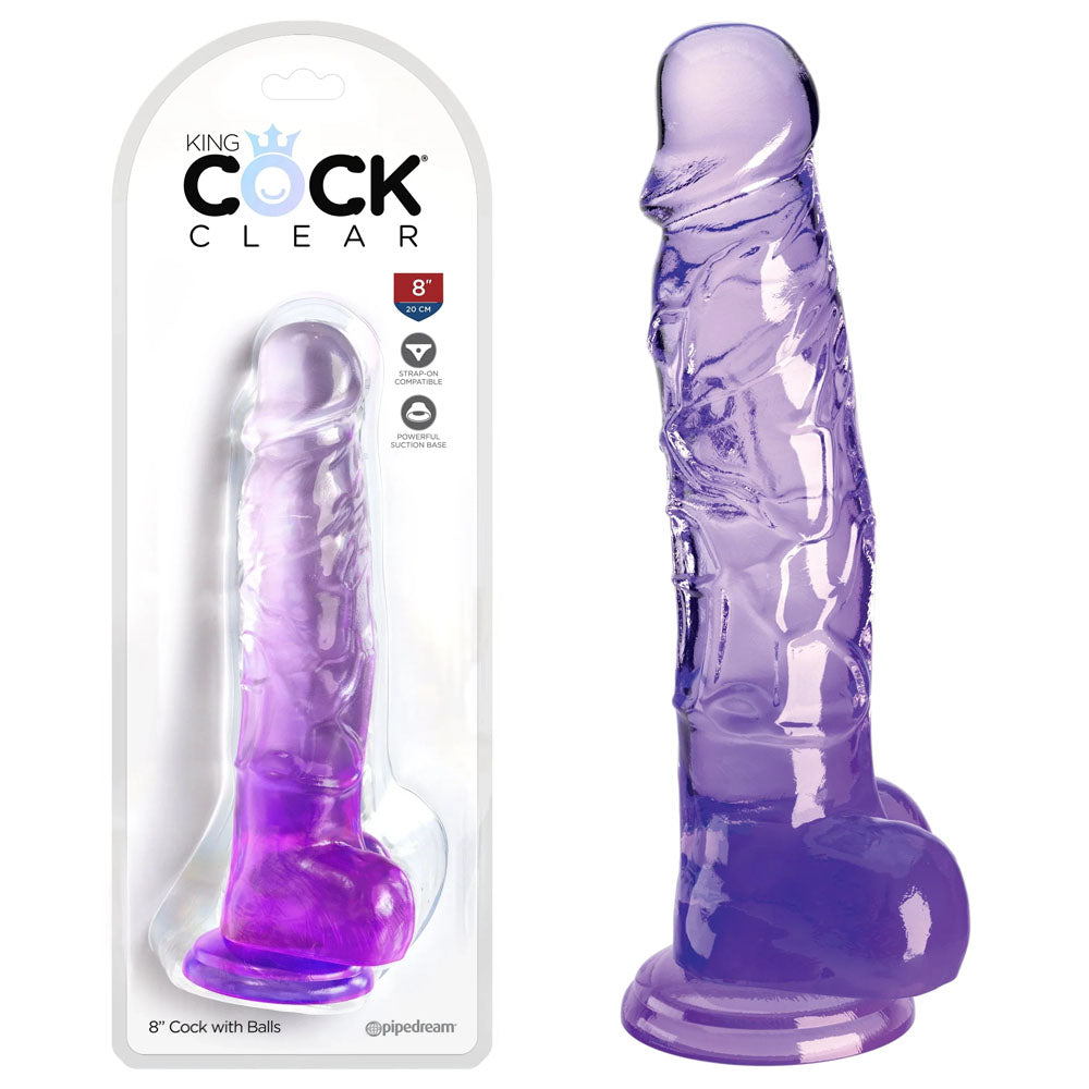 Buy King Cock Clear 8'' Cock with Balls - Purple - Purple 20.3 cm Dong at NZ’s Mega Adult Toys Store. Discover premium sex toys with discreet shipping at the best price in NZ