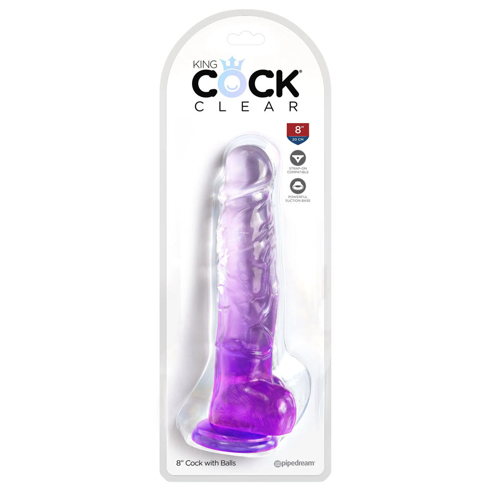 Buy King Cock Clear 8'' Cock with Balls - Purple - Purple 20.3 cm Dong at NZ’s Mega Adult Toys Store. Discover premium sex toys with discreet shipping at the best price in NZ