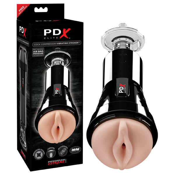 Buy PDX Elite Cock Compressor Vibrating Stroker - Flesh USB Rechargeable Vibrating Pussy Stroker with Suction Base at NZ’s Mega Adult Toys Store. Discover premium sex toys with discreet shipping at the best price in NZ