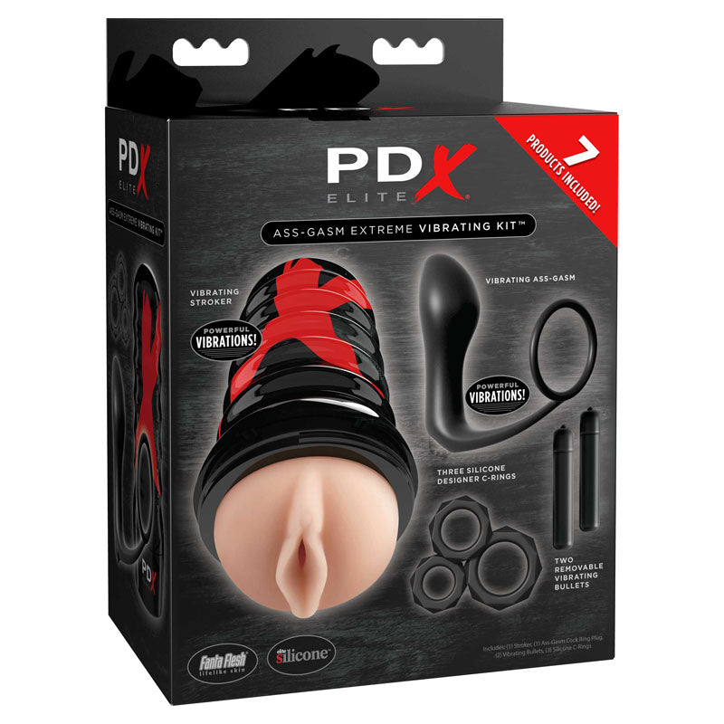 Buy PDX Elite Ass - gasm Vibrating Kit - Black Male Kit - 11 Piece Set at NZ’s Mega Adult Toys Store. Discover premium sex toys with discreet shipping at the best price in NZ