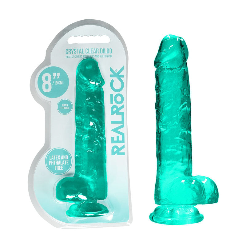 Buy REALROCK 8'' Realistic Dildo With Balls - Turquoise 20.3 cm Dong at NZ’s Mega Adult Toys Store. Discover premium sex toys with discreet shipping at the best price in NZ