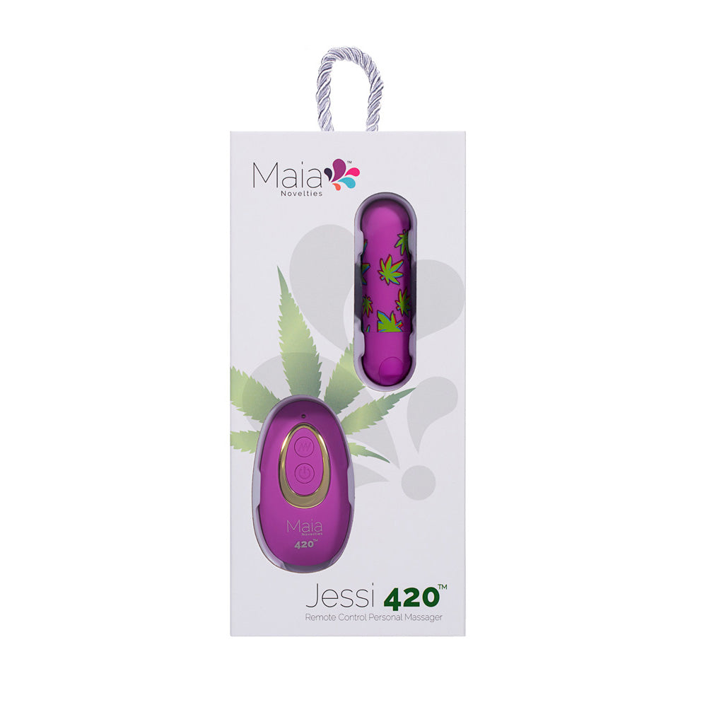 Buy Maia JESSI 420 Remote - Purple 7.6 cm USB Rechargeable Bullet with Wireless Remote at NZ’s Mega Adult Toys Store. Discover premium sex toys with discreet shipping at the best price in NZ