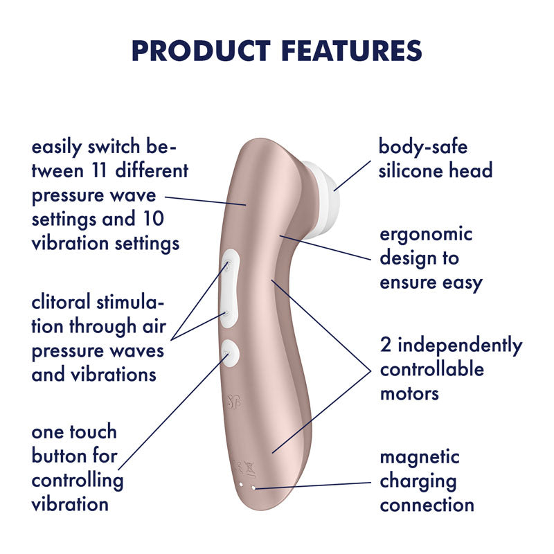 Buy Satisfyer Pro 2+ Rose Gold - Rose Gold Touch - Free USB - Rechargeable Clitoral Stimulator with Vibration at NZ’s Mega Adult Toys Store. Discover premium sex toys with discreet shipping at the best price in NZ