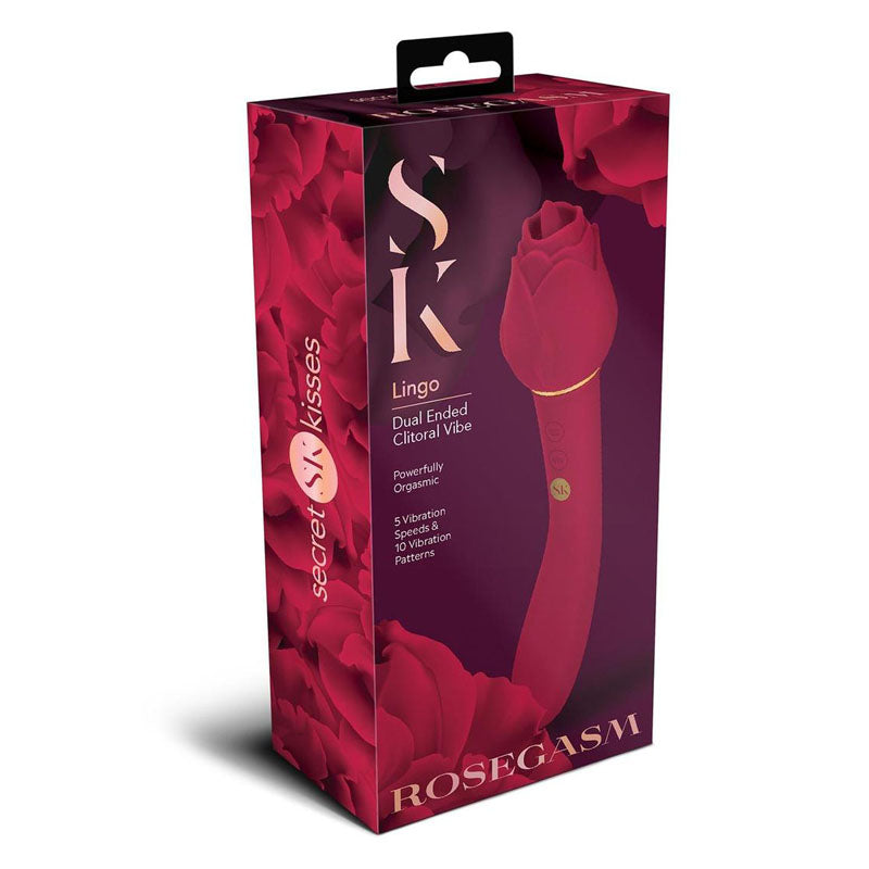 Buy Secret Kisses ROSEGASM LINGO - Rose Red 20.3 cm Dual Vibrator & Flicking Stimulator at NZ’s Mega Adult Toys Store. Discover premium sex toys with discreet shipping at the best price in NZ