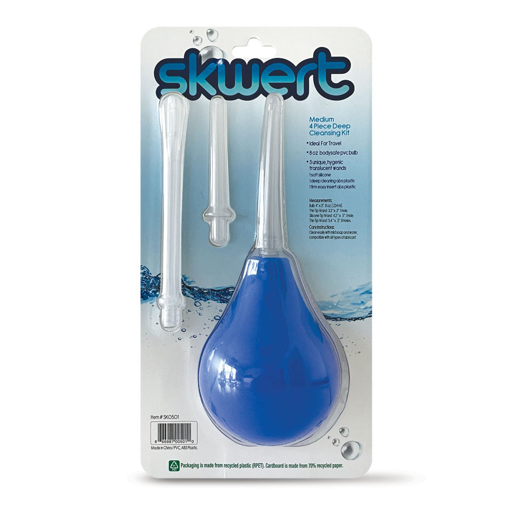 Buy Skwert Medium 8 oz Douche Kit - Blue 240 ml Unisex Douche Kit at NZ’s Mega Adult Toys Store. Discover premium sex toys with discreet shipping at the best price in NZ