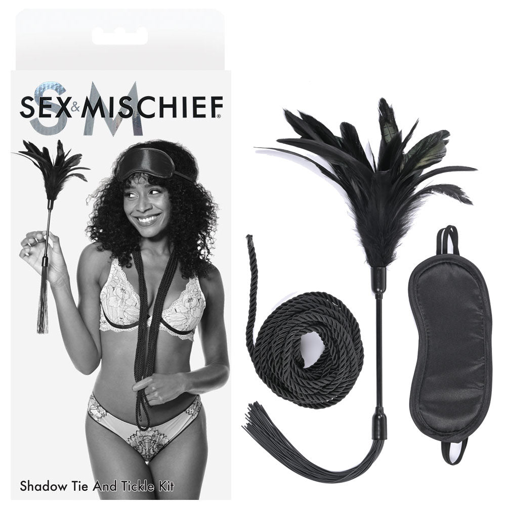 Buy Sex & Mischief Shadow Tie and Tickle Kit - Black Beginners Bondage Kit at NZ’s Mega Adult Toys Store. Discover premium sex toys with discreet shipping at the best price in NZ