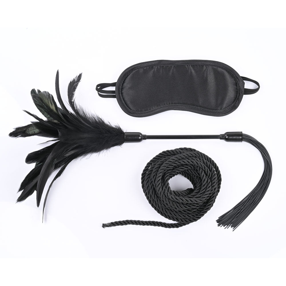 Buy Sex & Mischief Shadow Tie and Tickle Kit - Black Beginners Bondage Kit at NZ’s Mega Adult Toys Store. Discover premium sex toys with discreet shipping at the best price in NZ