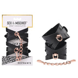 Buy Sex & Mischief Brat Handcuffs - Black/Rose Gold Restraints at NZ’s Mega Adult Toys Store. Discover premium sex toys with discreet shipping at the best price in NZ