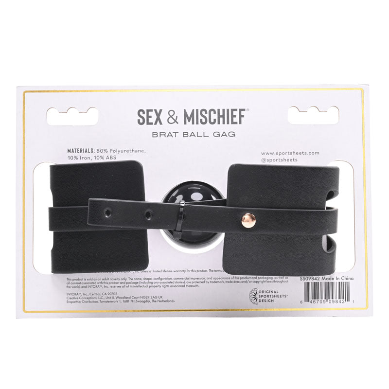 Buy Sex & Mischief Brat Ball Gag - Black/Rose Gold Mouth Restraint at NZ’s Mega Adult Toys Store. Discover premium sex toys with discreet shipping at the best price in NZ