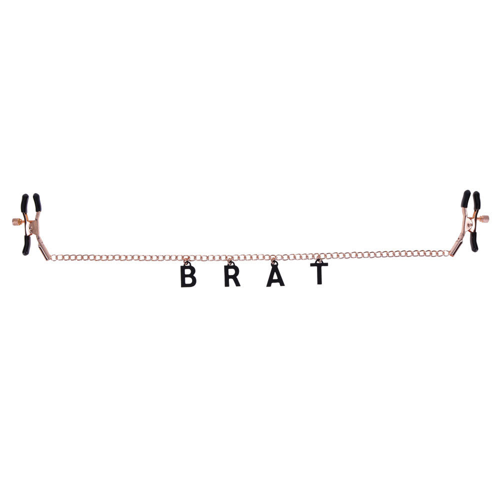 Buy Sex & Mischief Brat Charmed Nipple Clamps - Rose Gold Nipple Clamps with 45 cm Chain at NZ’s Mega Adult Toys Store. Discover premium sex toys with discreet shipping at the best price in NZ