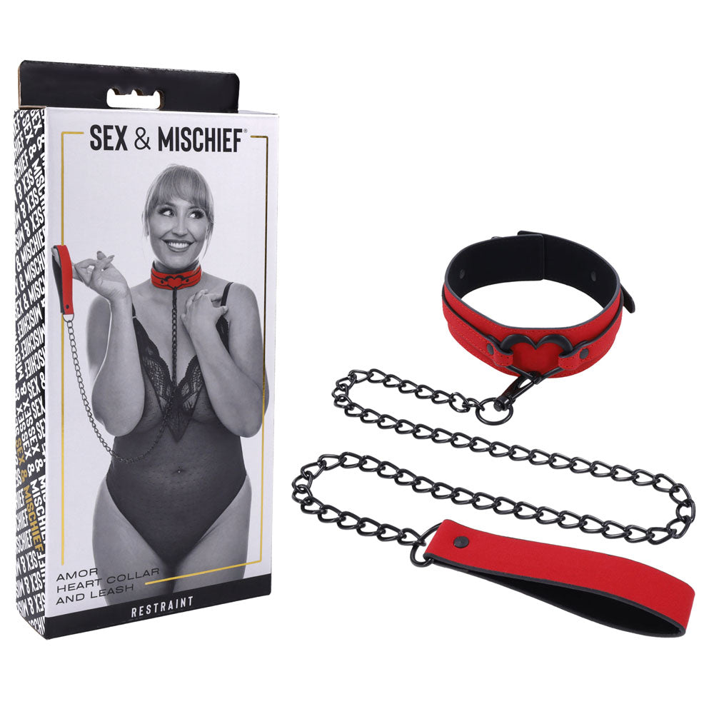 Buy Sex & Mischief Amor Collar and Leash - Red Restraint at NZ’s Mega Adult Toys Store. Discover premium sex toys with discreet shipping at the best price in NZ