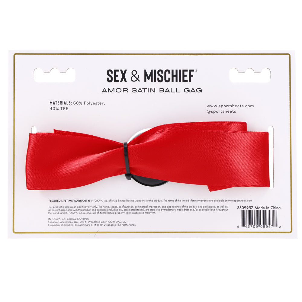 Buy Sex & Mischief Amor Satin Ball Gag - Red/Black Mouth Restraint at NZ’s Mega Adult Toys Store. Discover premium sex toys with discreet shipping at the best price in NZ