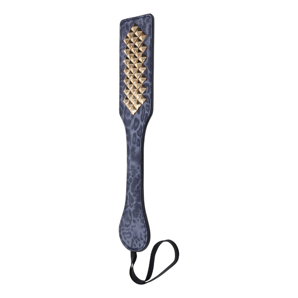 Buy Sex & Mischief Cougar Studded Paddle - Navy Blue Paddle with Gold Studs at NZ’s Mega Adult Toys Store. Discover premium sex toys with discreet shipping at the best price in NZ