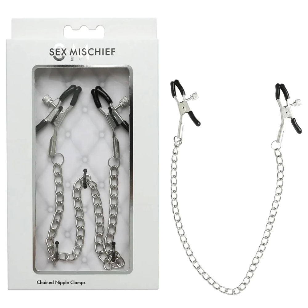 Buy Sex & Mischief Chained Nipple Clamps - Nipple Clamps with 30 cm Chain at NZ’s Mega Adult Toys Store. Discover premium sex toys with discreet shipping at the best price in NZ