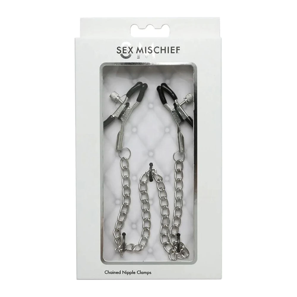 Buy Sex & Mischief Chained Nipple Clamps - Nipple Clamps with 30 cm Chain at NZ’s Mega Adult Toys Store. Discover premium sex toys with discreet shipping at the best price in NZ