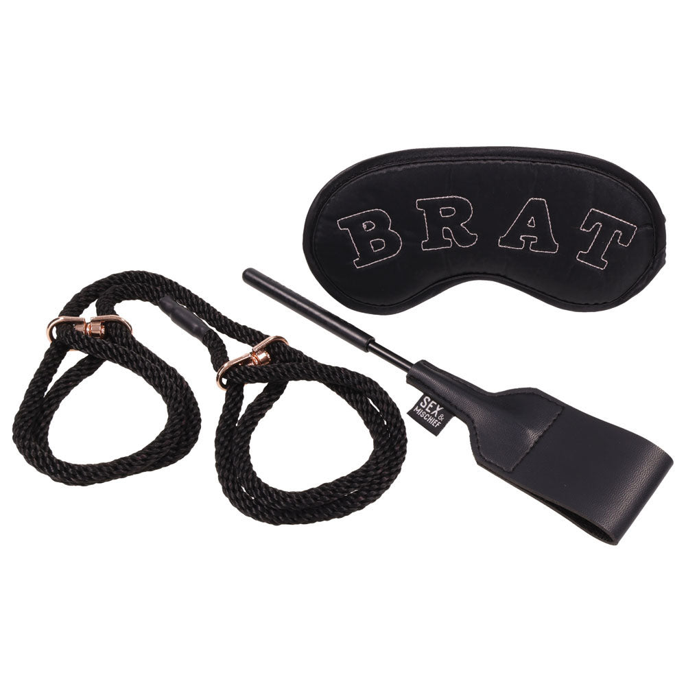 Buy Sex & Mischief Knotty Brat Kit - Black Bondage Kit - 3 Piece Set at NZ’s Mega Adult Toys Store. Discover premium sex toys with discreet shipping at the best price in NZ