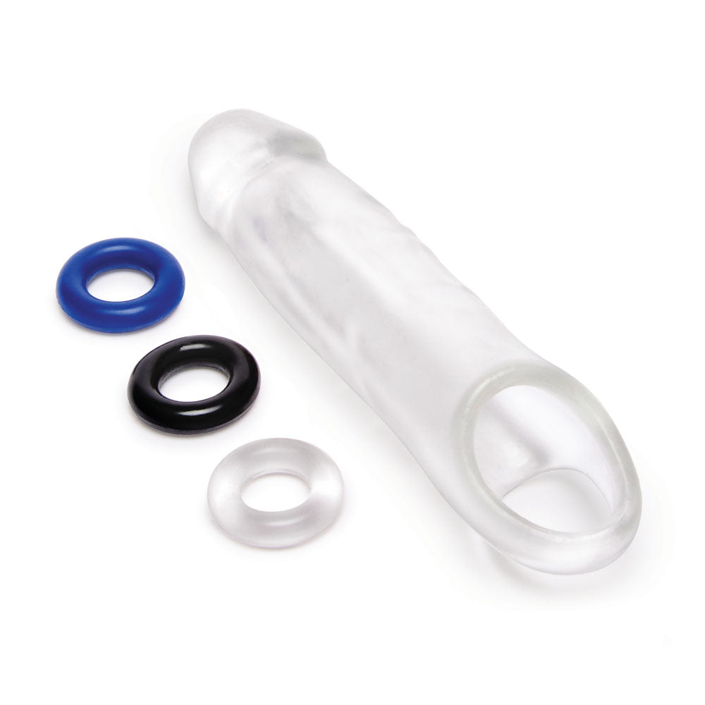 Buy Size Up 1 Inch See - Thru Penis Extender with Ball Loop - Clear 2.5 cm (1'') Penis Extension Sleeve at NZ’s Mega Adult Toys Store. Discover premium sex toys with discreet shipping at the best price in NZ