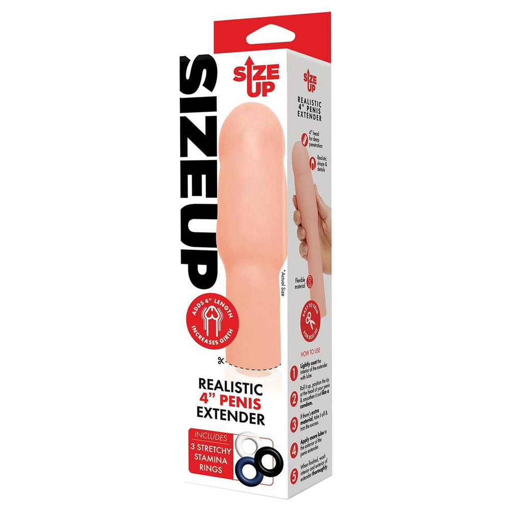 Buy Size Up Realistic 4 Inch Penis Extender - Flesh 10.1 cm (4'') Penis Extension Sleeve at NZ’s Mega Adult Toys Store. Discover premium sex toys with discreet shipping at the best price in NZ