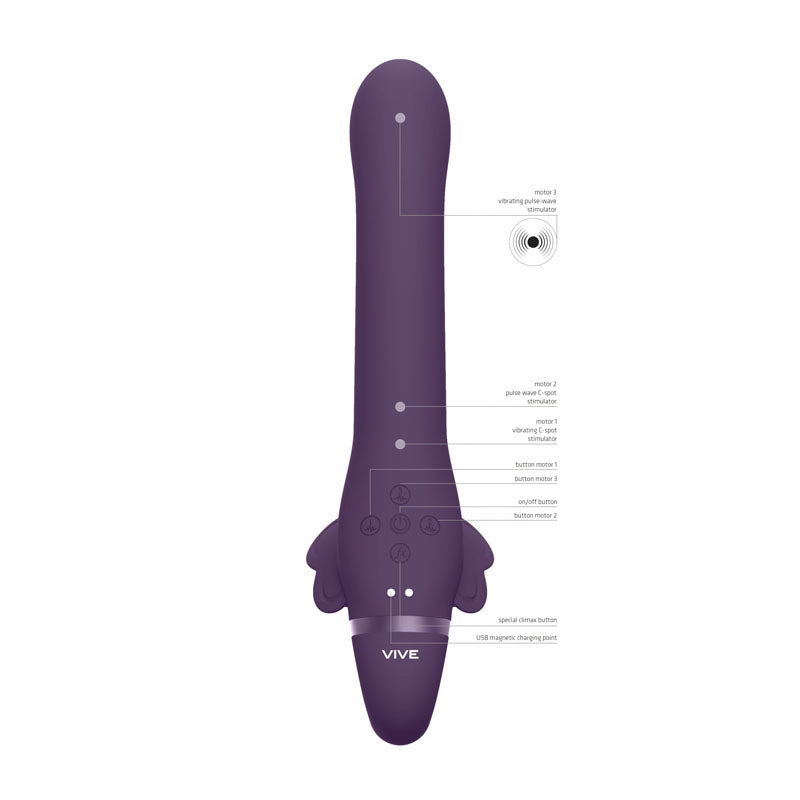 Buy Vive SATU - Purple 23 cm USB Rechargeable Strapless Strap - On at NZ’s Mega Adult Toys Store. Discover premium sex toys with discreet shipping at the best price in NZ