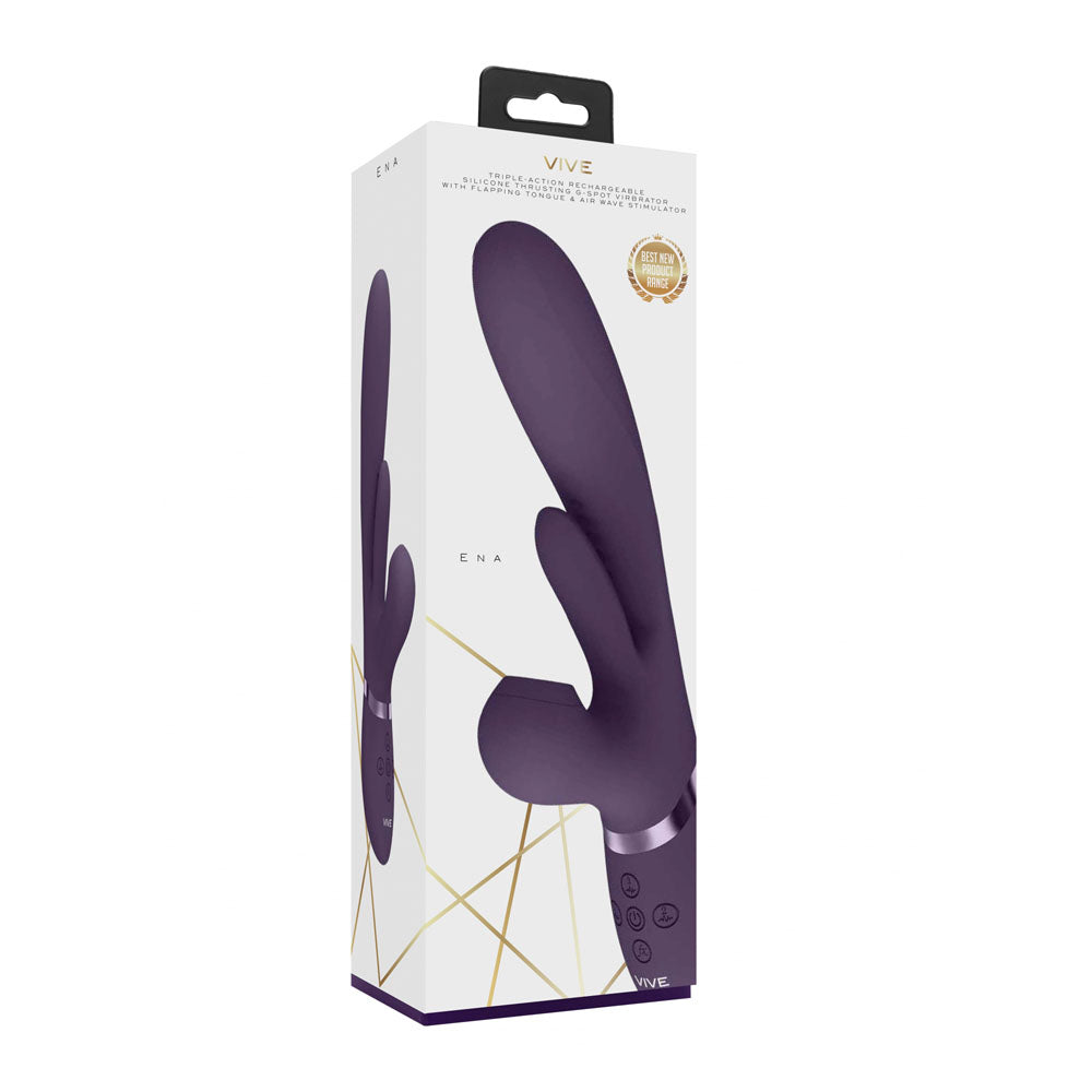 Buy VIVE Ena - Purple - Purple 25 cm USB Rechargeable Thrusting Vibrator with Air Wave Stimulator at NZ’s Mega Adult Toys Store. Discover premium sex toys with discreet shipping at the best price in NZ