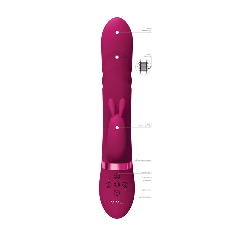 Buy VIVE Nari - Pink - Pink 24.1 cm USB Rechargeable Rabbit Vibrator at NZ’s Mega Adult Toys Store. Discover premium sex toys with discreet shipping at the best price in NZ