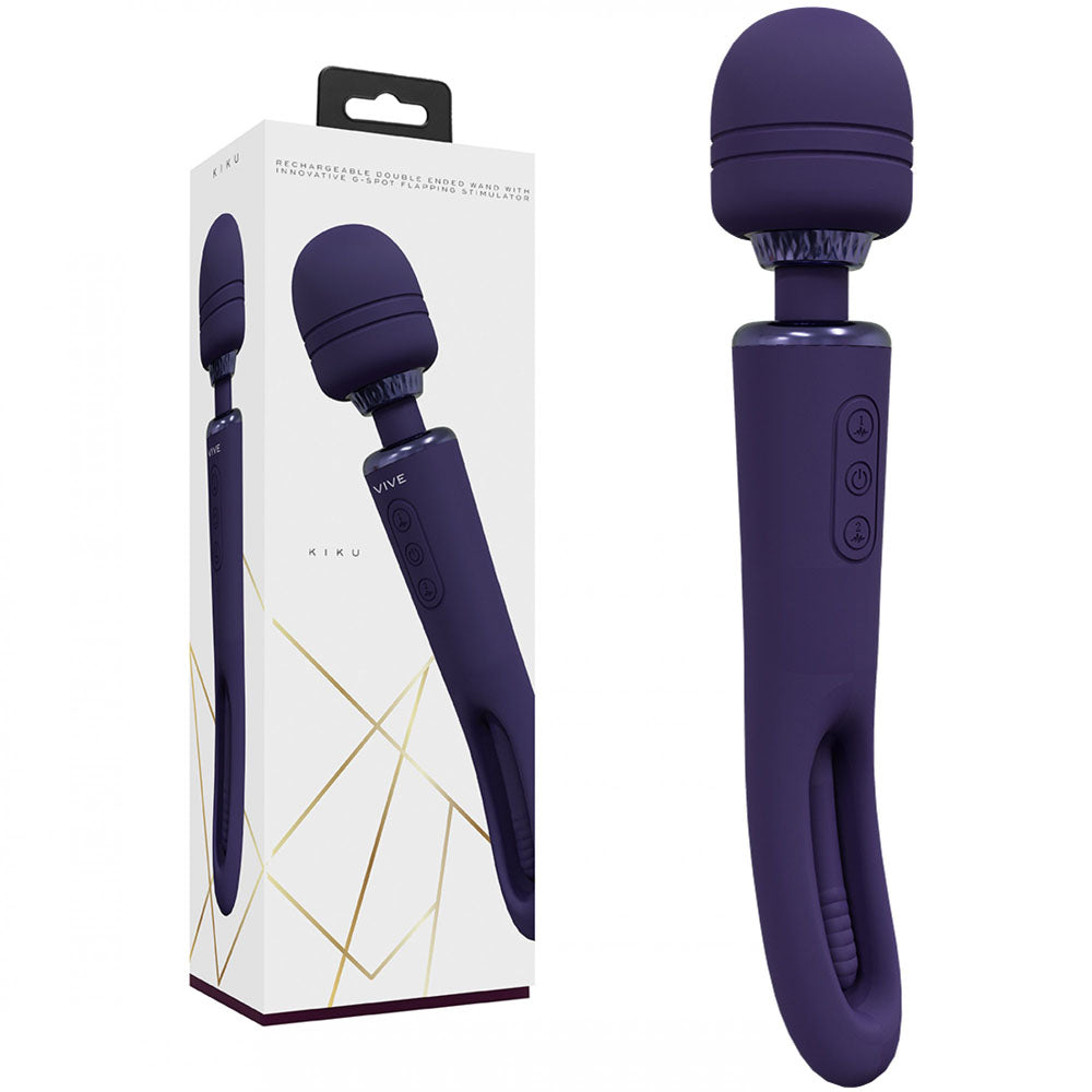 Buy VIVE Kiku - Purple - Purple 25.2 cm USB Rechargeable Dual End Massage Wand with Flapping Tip at NZ’s Mega Adult Toys Store. Discover premium sex toys with discreet shipping at the best price in NZ