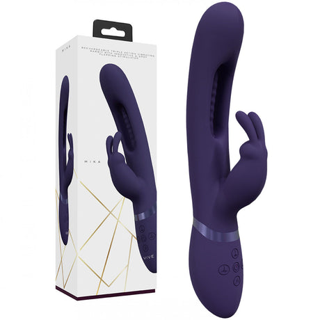 Buy VIVE Mika - Purple - Purple 23.2 cm USB Rechargeable Rabbit Vibrator with Flapping Shaft at NZ’s Mega Adult Toys Store. Discover premium sex toys with discreet shipping at the best price in NZ