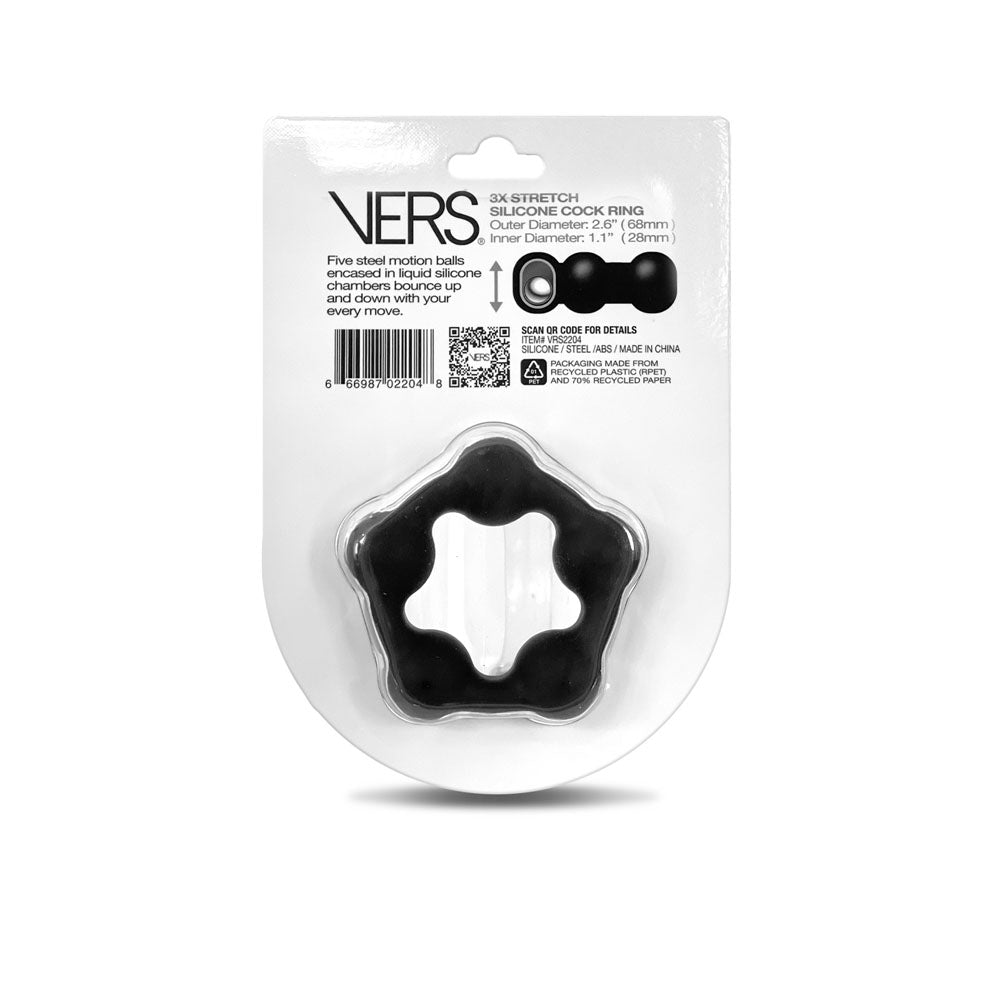 Buy VERS Liquid Silicone Steel Motion C - Ring - Black Cock Ring with Steel Motion Balls at NZ’s Mega Adult Toys Store. Discover premium sex toys with discreet shipping at the best price in NZ