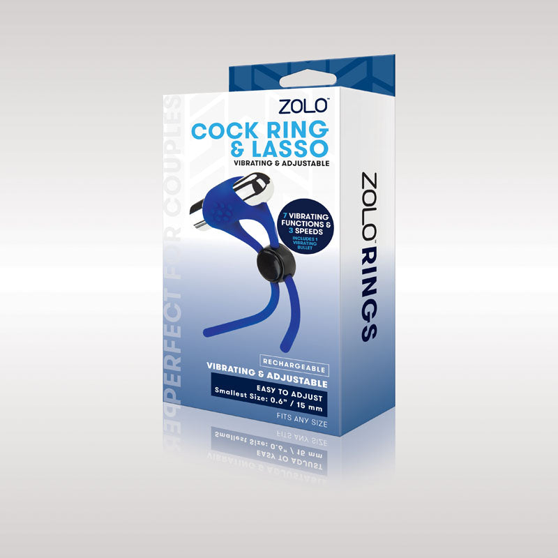 Buy Zolo Rechargeable Cock Ring & Lasso - Blue USB Rechargeable Adjustable Cock Ring at NZ’s Mega Adult Toys Store. Discover premium sex toys with discreet shipping at the best price in NZ