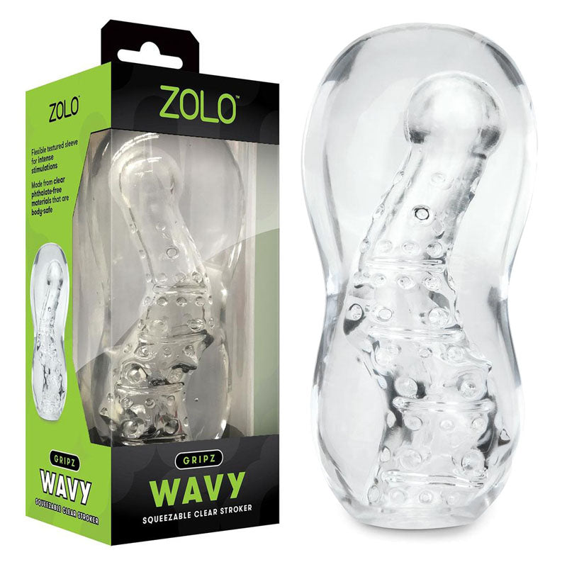 Buy Zolo Gripz - Wavy - Clear Stroker Sleeve at NZ’s Mega Adult Toys Store. Discover premium sex toys with discreet shipping at the best price in NZ