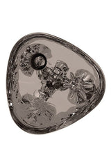 The clear Adam & Eve Adams 3-Way Stroker features intricate floral designs with three etched flowers in the base. Its smooth, reflective surface highlights each petal and stamens craftsmanship, while the easy grip exterior offers a luxurious finish.