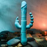 Buy Adam & Eve EVES THRUSTING TRIPLE JOY RABBIT - Teal 25 cm USB Rechargeable Thrusting Rabbit Vibe with Anal Tickler at NZ’s Mega Adult Toys Store. Discover premium sex toys with discreet shipping at the best price in NZ