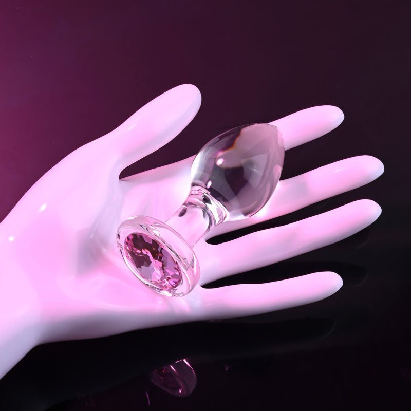 Buy Adam & Eve PINK GEM GLASS PLUG MEDIUM - Clear Glass 8.7 cm Butt Plug with Pink Gem Base at NZ’s Mega Adult Toys Store. Discover premium sex toys with discreet shipping at the best price in NZ