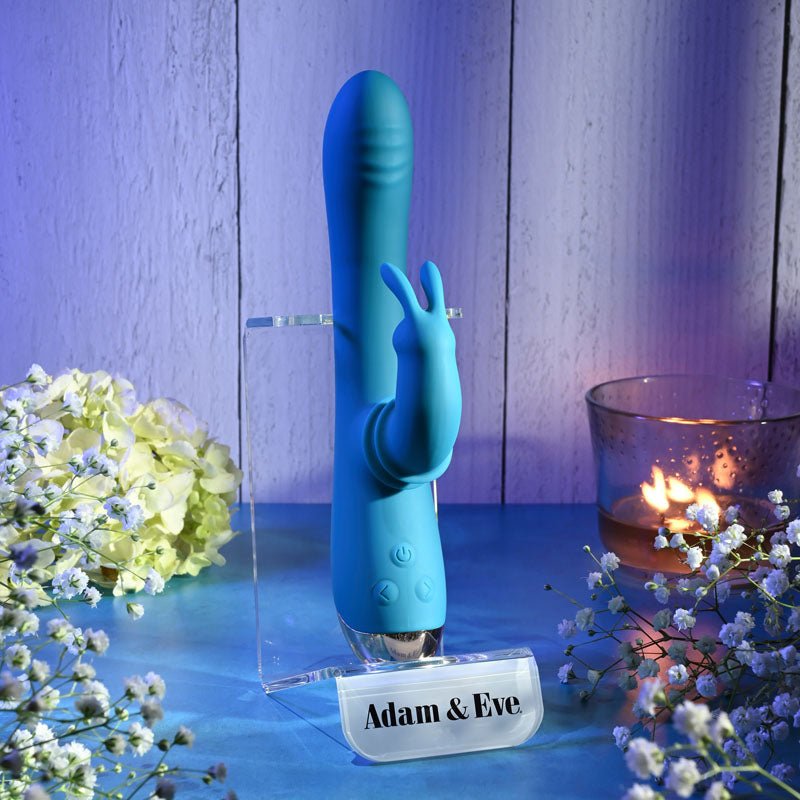 Buy Adam & Eve SHIMMY & SHAKE VELVET RABBIT - Blue 22.4 cm USB Rechargeable Rabbit Vibrator at NZ’s Mega Adult Toys Store. Discover premium sex toys with discreet shipping at the best price in NZ