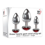 Buy Adam & Eve Three Hearts Gem Anal Plug Set - Metallic Butt Plugs with Gem Bases - Set of 3 Sizes at Oh Joy. Discover premium sex toys with discreet shipping at the best price in NZ