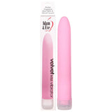 The image features the pink Adam & Eve Velvet Kiss Vibrator and its sleek white box labeled Perfect Orgasms Start With A Velvet Touch and Adam & Eve. This waterproof device offers multi-speed vibrations with a cylindrical shape, rounded tip, and clear end cap.