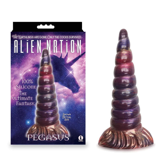 Buy Alien Nation - Pegasus - Metallic Coloured 20.3 cm Unicorn Fantasy Dong at NZ’s Mega Adult Toys Store. Discover premium sex toys with discreet shipping at the best price in NZ