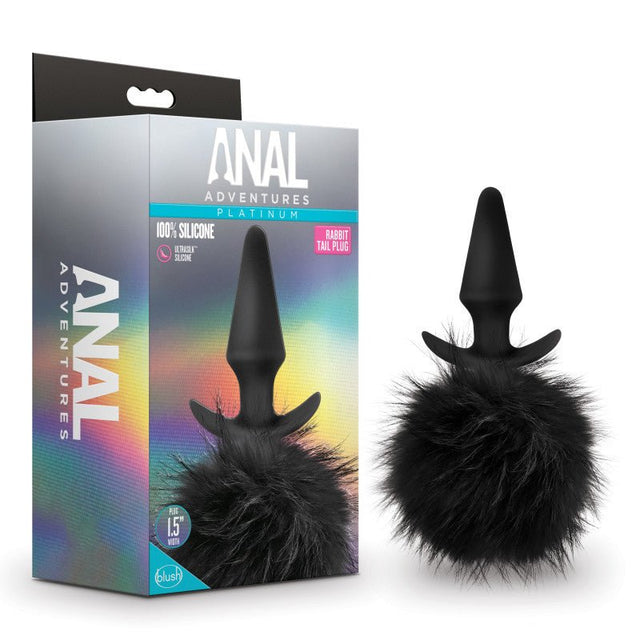 Buy Anal Adventures Platinum Rabbit Tail Plug - Black 10 cm Butt Plug with Bunny Tail at NZ’s Mega Adult Toys Store. Discover premium sex toys with discreet shipping at the best price in NZ