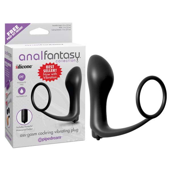 Buy Anal Fantasy Collection Ass - gasm Cockring Plug - Black Vibrating Butt Plug with Cock Ring at NZ’s Mega Adult Toys Store. Discover premium sex toys with discreet shipping at the best price in NZ