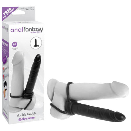 Buy Anal Fantasy Collection Double Trouble - Black 13.1 cm (5.25'') Anal Dong & Cock Ring at NZ’s Mega Adult Toys Store. Discover premium sex toys with discreet shipping at the best price in NZ