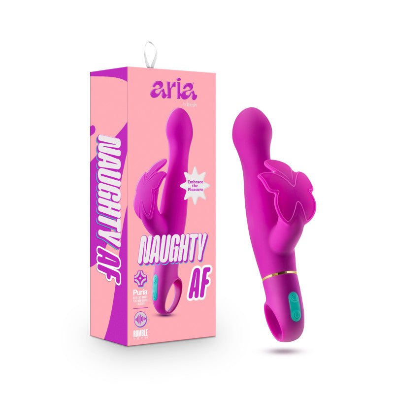 Buy Aria Naughty AF - Plum 18.4 cm Butterfly Vibrator at NZ’s Mega Adult Toys Store. Discover premium sex toys with discreet shipping at the best price in NZ